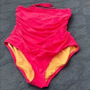 J. Crew Factory Vibrant Pink One Piece Swimsuit